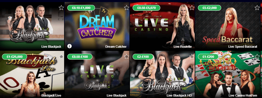 casino games live dealers