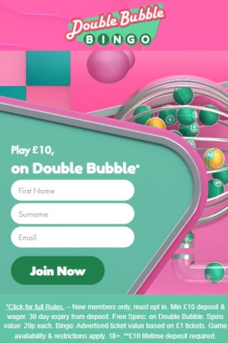 Double Bubble Bingo Promo Code