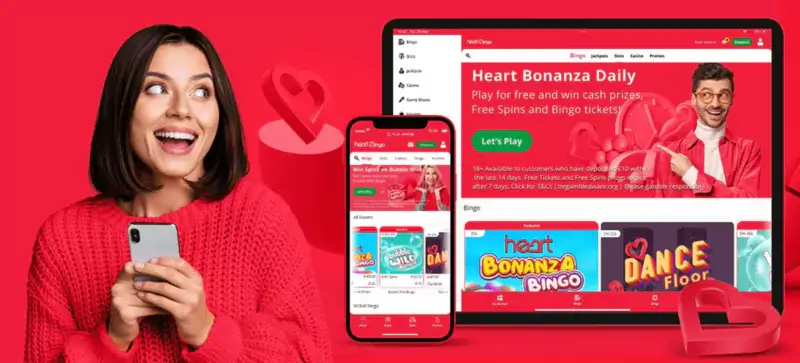 Playing Heart bingo on mobile